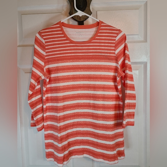 (402) Kim Roger's Woman's Long Sleeve Blouse,  Size: Small Color: Orange - Picture 6 of 16